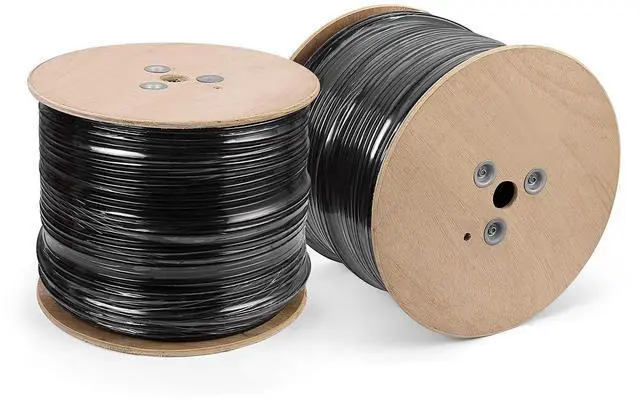 Main image of AvesView CAT6 Outdoor Ethernet Cable 1000ft, 23AWG Bare Copper (BC) Unshielded Twisted Pair (UTP), UV Resistant, 10Gbps Data Transmission, 550MHz Bandwidth, 10Gbps, Bulk Ethernet Cable Black