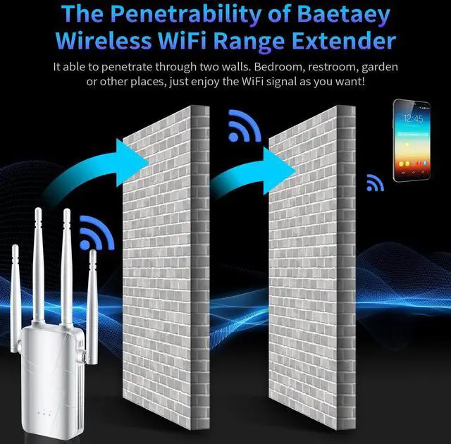 Alt view image 5 of 5 - 2025 WiFi Extender Signal Booster - up to 10000 sq.ft Coverage, Wireless Booster - Long Range Internet Repeater, WiFi Booster and Signal Amplifier w/Ethernet Port, 1-Tap Setup