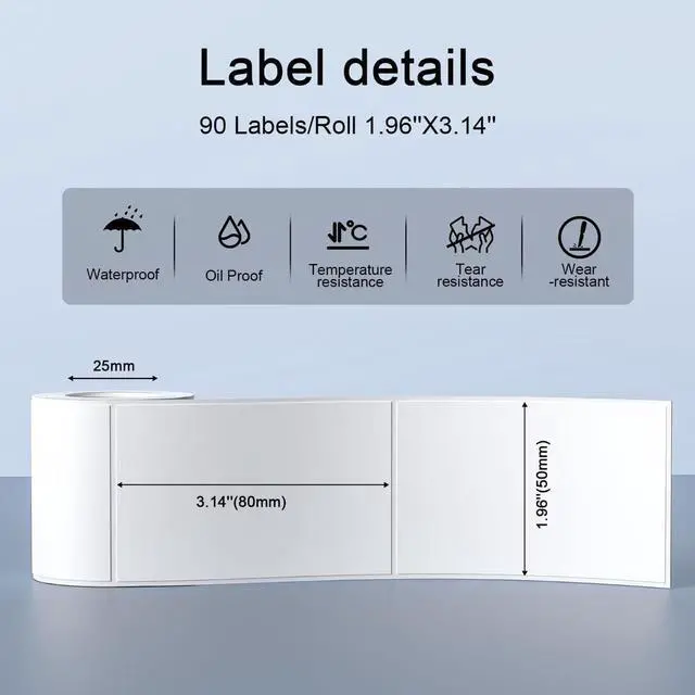 Alt view image 4 of 5 - CLABEL Label Maker Machine with Tape 221B Inkless Label Printer Include 6 Rolls 50 * 80mm Labels Paper Handheld Barcode Printer for Retail School Office Organization Label Makers with APP Gray
