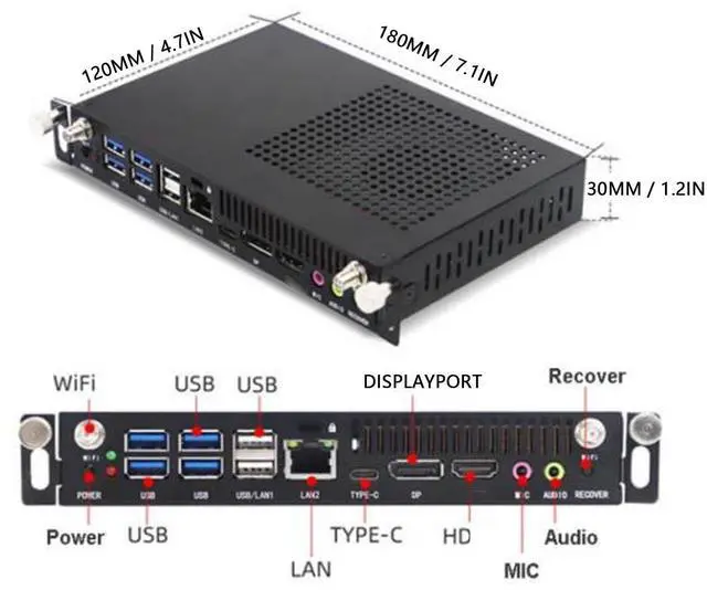 Alt view image 5 of 5 - Generic Mini PC i5/i7, 4K 60Hz Small, PC 8GB DDR4 256GB SSD 12th 13th Gen Mobile Processor Built in Industrial Control Small Desktop Computer (CPU for I7 1255U 180 * 120 * 30mm), Genericgqmopa4it3-12
