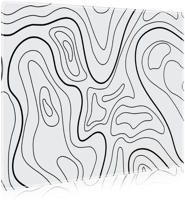 Main image of DAWNTREES Glass Gaming Mouse Pad,Accurate and Fast Mouse Tracking,Tempered Glass,Anti-Slip Rubber Base,Large Mouse Mat for Office & Home,XXL 19.69"x15.75" White Topographic