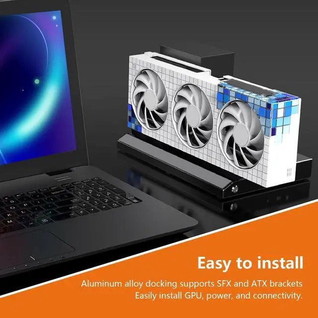 Alt view image 5 of 5 - External Gpu Enclosure, GPU Enclosure for Thunderbolt 3 Laptops, USB4 40Gbps External GPU Dock Station, Compatible with PCIe, with TB RJ45 M.2 NVMe Interface, for Laptop Gaming