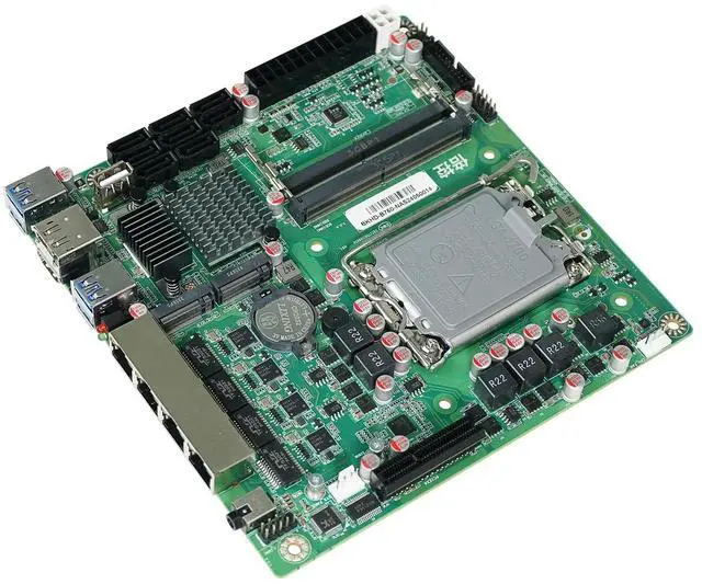 Alt view image 2 of 5 - HKUXZR B760 NAS Motherboard is Suitable for Processor 12/13/14 Generation CPU |2X M.2 NVMe|8X SATA3.0|4X Intel 2.5G Network Port 17 * 17cm Soft Router ITX Mainboard