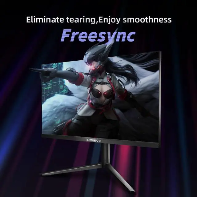 Alt view image 3 of 5 - INFIEVO Gaming Monitor 27 Inch FHD 1080P Computer Monitor 240Hz IPS 1ms, FreeSync, Ultra-Thin PC Monitor, VESA Compatible, Liftable and Pivotable Stand, HDMI/DP X2, Eye Care, Built-in Speakers