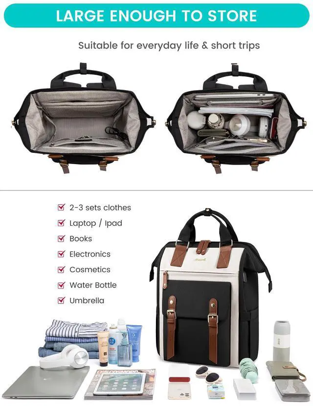 Alt view image 3 of 5 - LOVEVOOK Extra Large Travel Laptop Backpack for Women, 18 Inch Work Backpack Purse, Teacher Business Computer Bag Weekender Backpack with Luggage Strap, Doctor Nurse Bags College Backpack