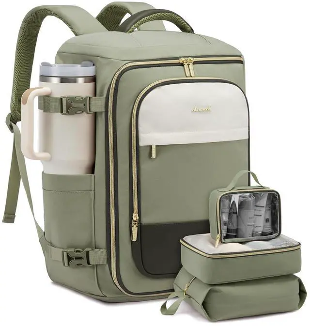 Main image of LOVEVOOK Large Travel Backpack for Women, 40L TSA Approved Backpack with 3 Packing Cubes, Personal Item Bag Fits 17" Laptop, Water-resistant Travel Carry On Bag for Women