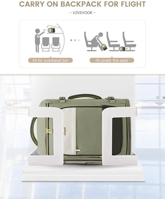 Alt view image 2 of 5 - LOVEVOOK Large Travel Backpack for Women, 40L TSA Approved Backpack with 3 Packing Cubes, Personal Item Bag Fits 17" Laptop, Water-resistant Travel Carry On Bag for Women