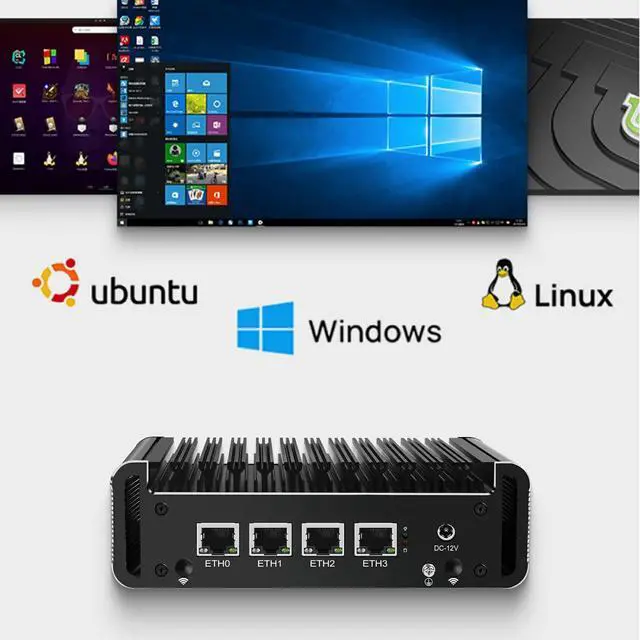 Alt view image 5 of 5 - MOGINSOK Firewall Appliance 2.5Gbe Intel Celeron N5095 Quad Core, 4*Intel I225-V LAN Fanless Mini PC Barebone NO RAM NO SSD Support PFSENSE Router/OPNsense/AESNI