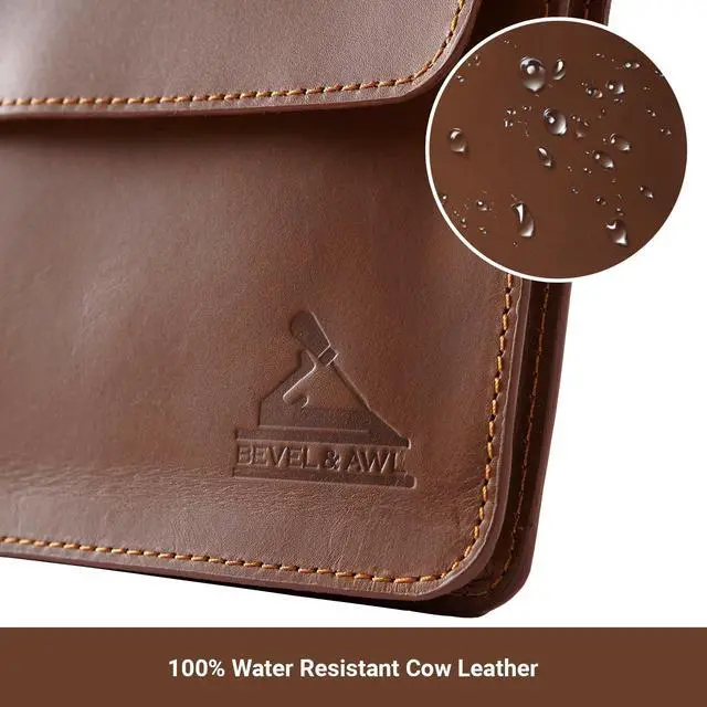 Alt view image 4 of 5 - BEVEL & AWL 100% Full Grain Cow Leather Laptop Sleeve for Pro 16 Inch (M1 Pro, M1 Max, M2 Pro, M2 Max, M3 Pro, M3 Max) 2021-2024, Handcrafted Laptop Air Sleeve, Laptop Sleeve 16 Inch Case