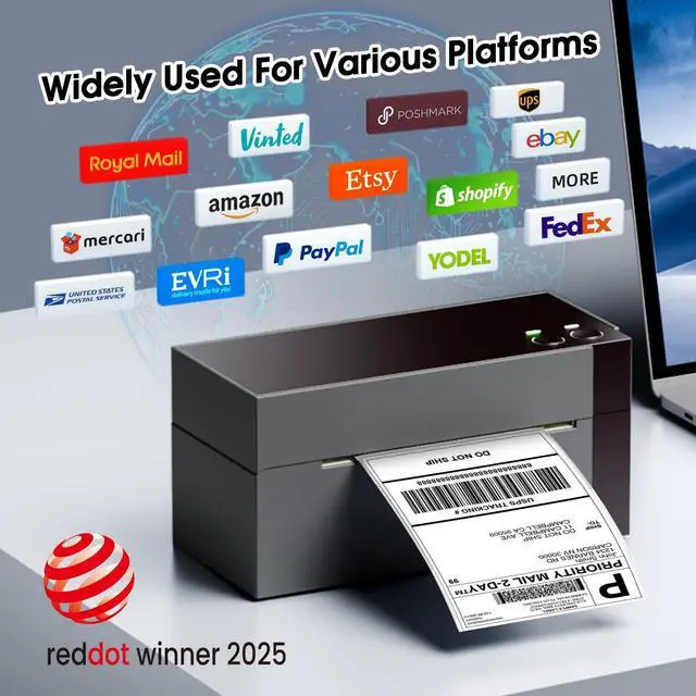 Alt view image 3 of 5 - Phomemo 344WF WiFi Label Printer, [Upgraded] 300DPI Shipping Thermal Labels Printer for Shipping Packages, 4x6 Label Printers Compatible with iOS, Android and PC Etsy Ebay USPS, IF Design Award 2024