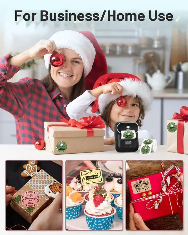 Alt view image 5 of 5 - Phomemo M110 Label Maker- with 6Rolls 40x30mm Thermal Sticker Labels Portable Thermal Printer for Small Business, Address, Logo, Clothing, Mailing, Sticker Printer for Phones & PC