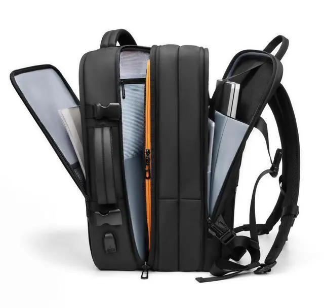 Main image of POIXM Expandable Travel Backpack for Men, Water-Resistant Business Backpack with USB Charging Port, Airline Approved Laptop Backpack, 45L Capacity, Fits 17.3" Laptop, for Work, Travel & Daily Use