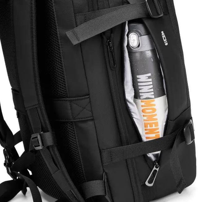 Alt view image 5 of 5 - POIXM Expandable Travel Backpack for Men, Water-Resistant Business Backpack with USB Charging Port, Airline Approved Laptop Backpack, 45L Capacity, Fits 17.3" Laptop, for Work, Travel & Daily Use