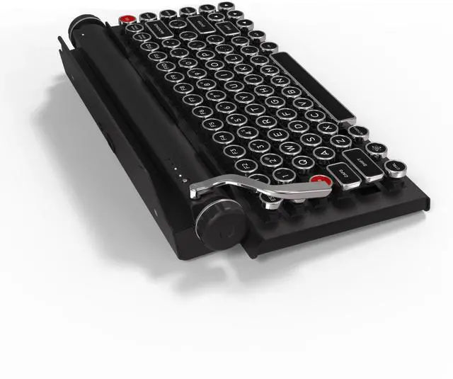 Alt view image 5 of 5 - QWERKYTOYS Qwerkywriter Typewriter Inspired Retro Mechanical Wired & Wireless Keyboard with Tablet Stand
