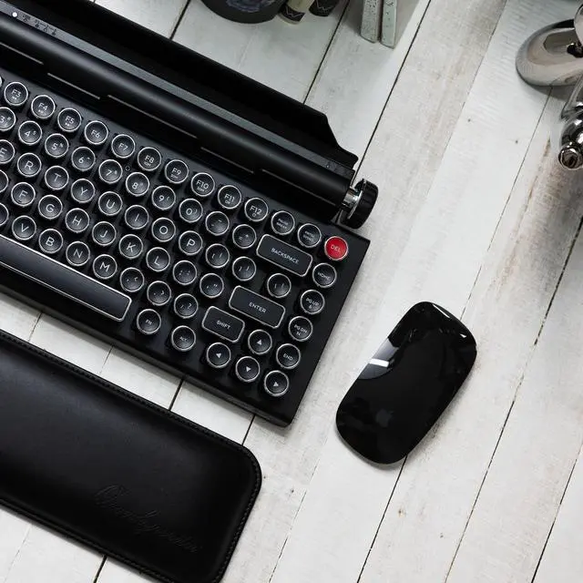 Alt view image 4 of 5 - QWERKYTOYS Qwerkywriter Typewriter Inspired Retro Mechanical Wired & Wireless Keyboard with Tablet Stand