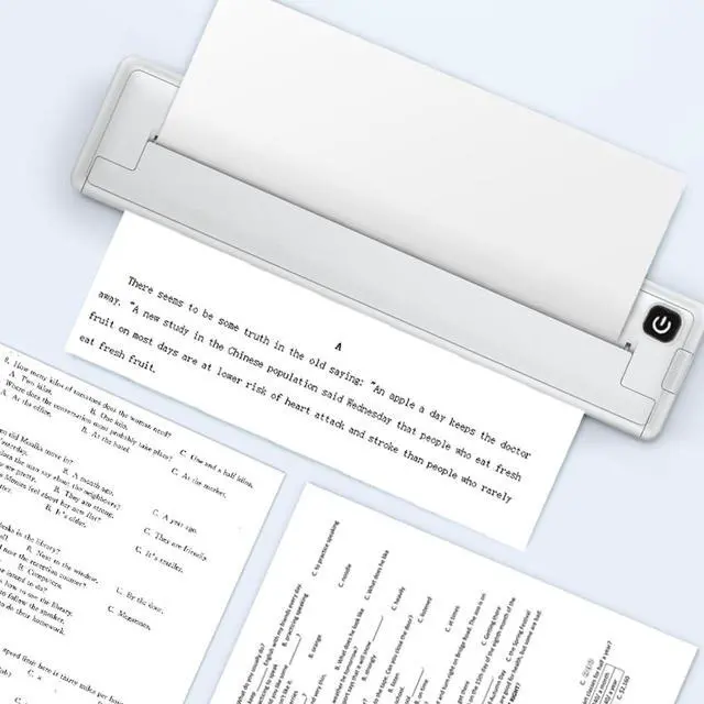 Alt view image 2 of 5 - A4 Thermal Printer, 200dpi PortableRechargeable Inkless Thermal Printer, for iOS for Smartphones, 265x58x32mm