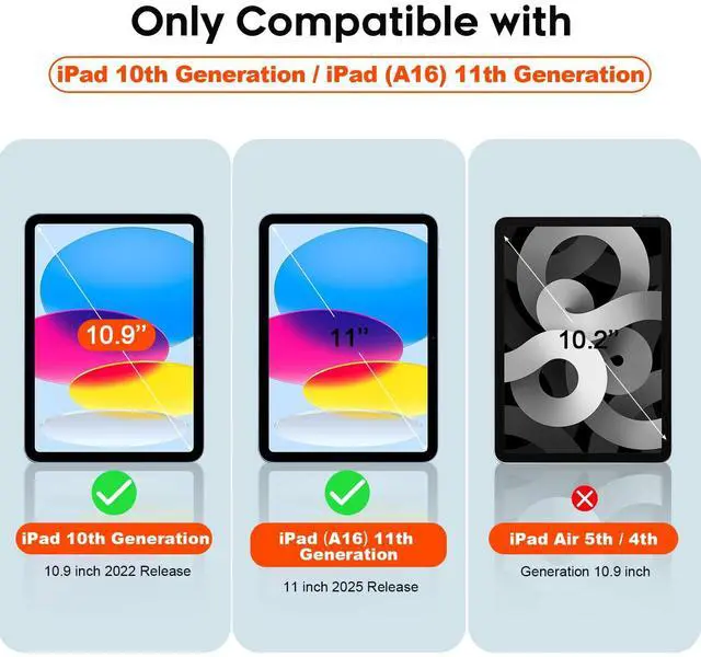 Alt view image 2 of 5 - SUPFINE for Waterproof iPad (A16) 11th Generation Case & iPad 10th Generation Case, [Built-in Screen Protector] [IP68 Waterproof] [Military Drop Proof] Heavy Duty Shockproof Protective Cover, Black