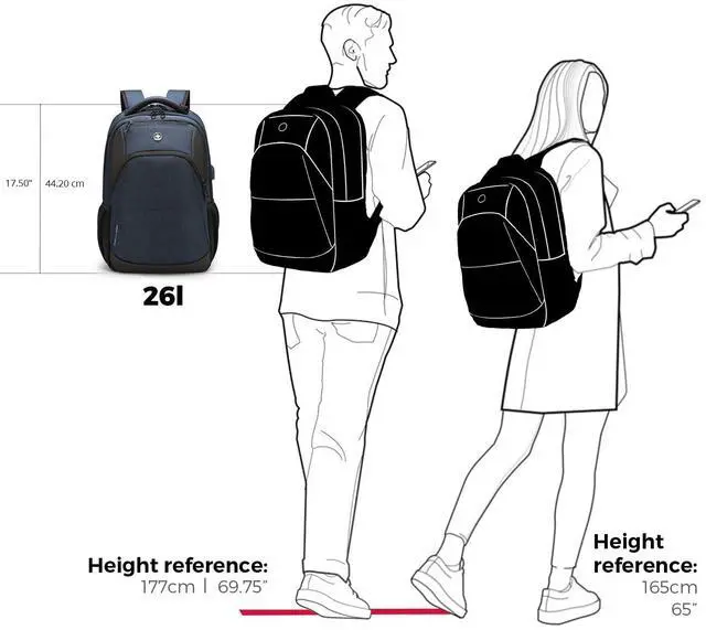 Alt view image 2 of 5 - Swissdigital Design Travel Laptop Backpack for Men and Women, Business Backpack with USB Charging Port for Fits 16 Inch Notebook (ANDWIL SD1670-12 Blue)