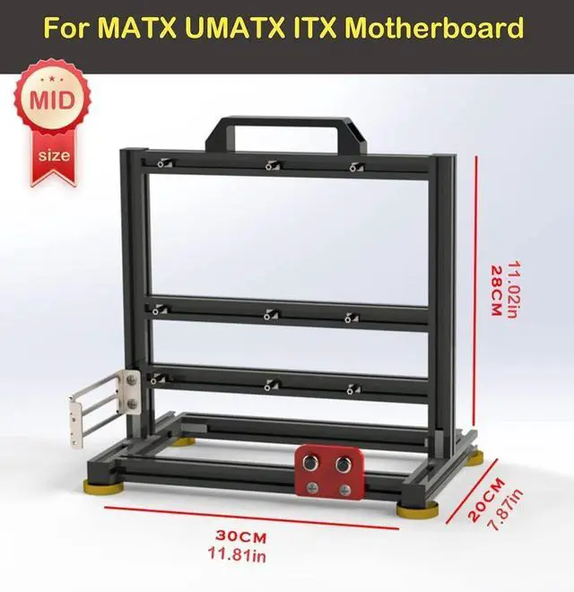 Alt view image 2 of 5 - PC Test Bench Open Air Computer Case UMATX MATX Motherboard Chassis Aluminum Bracket DIY Bare Frame ATX Support 120 240 360 Liquid Cooling MATX