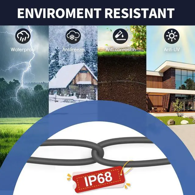 Alt view image 5 of 5 - USLICCX 150FT/46M Starlink Gen 3 Cable, CAT6 2000Mbps Starlink Cable Extension, 26AWG Oxygen-Free Copper Wire, RJ45 Connectors, IP68 Waterproof Replacement Standard V3 Cord for Star Link Satellite