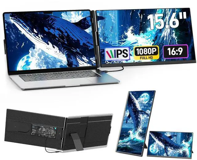 Main image of Vixtan Laptop Screen Extender, 15.6'' FHD 1080P IPS Portable Monitor for Laptop 13-17.3", Detachable Screen, USB-C Plug and Play Laptop Monitor Extender for Windows/Mac/Android