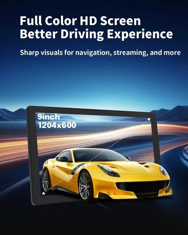 Alt view image 4 of 5 - ZUCWO 9 Inch Wireless CarPlay Screen for Car CarPlay and Android Auto HD Touchscreen Car Stereo with Bluetooth, 4K UHD Dash Cam with 64GB SD Card