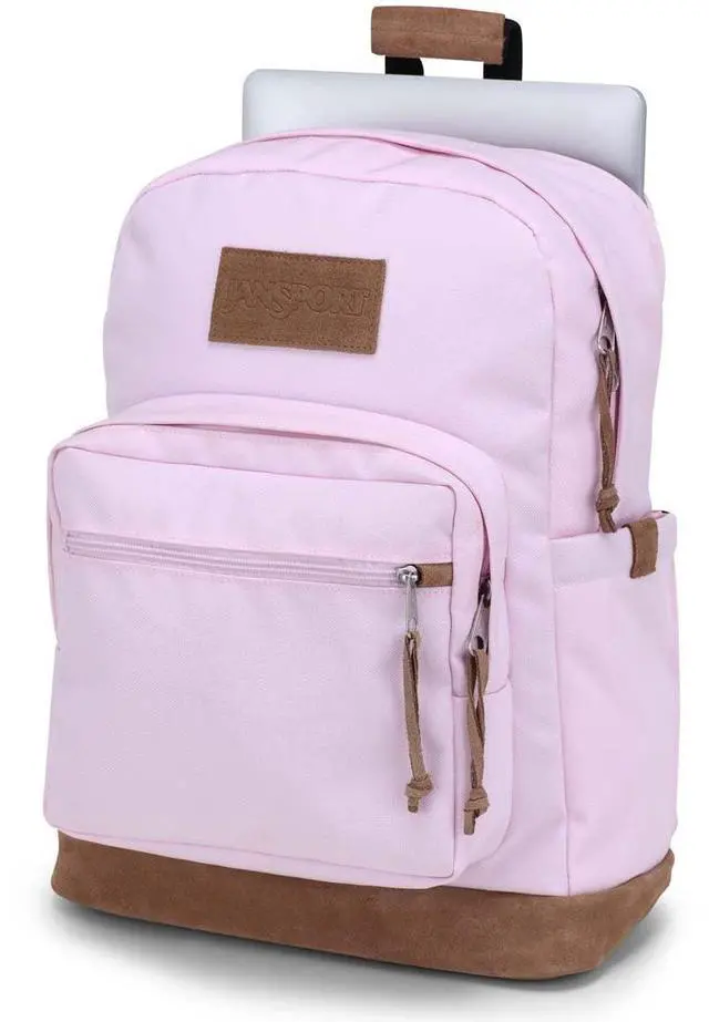 Alt view image 4 of 5 - JanSport Right Pack Premium Backpack - Durable Daypack with Padded 15" Laptop Sleeve, Spacious Main Compartment & Integrated Water Bottle Pocket, Pink Ice