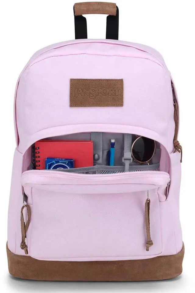 Alt view image 5 of 5 - JanSport Right Pack Premium Backpack - Durable Daypack with Padded 15" Laptop Sleeve, Spacious Main Compartment & Integrated Water Bottle Pocket, Pink Ice