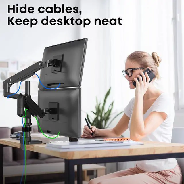 Alt view image 5 of 5 - Bundle 17-49 inch Heavy Duty Dual Monitor Arm and VESA dapter Plate Bracket