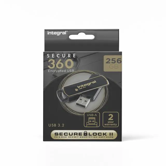 Main image of Integral 256GB Secure 360 Encrypted USB3.0 Flash Drive (256-bit AES Encryption)