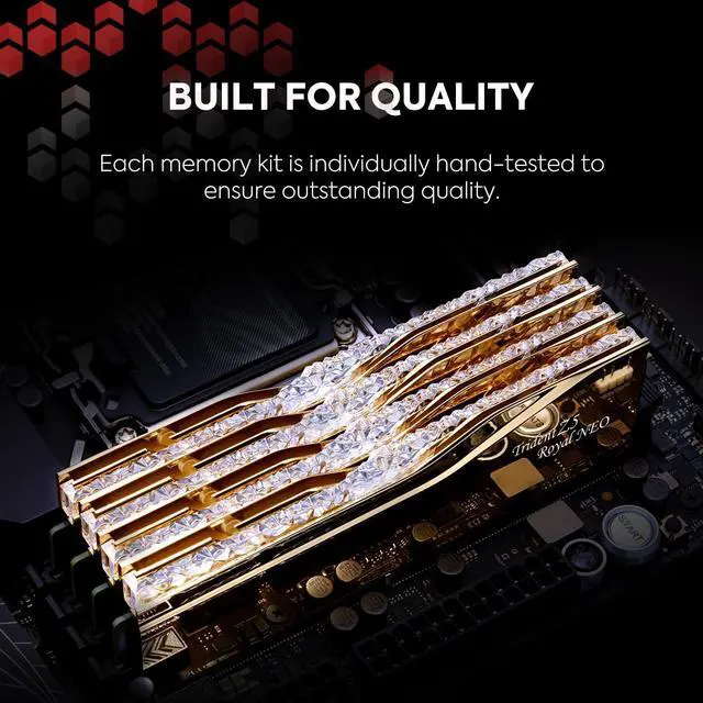 Alt view image 5 of 5 - G.SKILL Trident Z5 Royal Neo Series (AMD Expo) DDR5 RAM 32GB (2x16GB) 8000MT/s CL38-48-48-128 1.45V Desktop Computer Memory UDIMM - Gold (F5-8000J3848H16GX2-TR5NG)