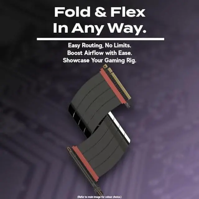 Alt view image 5 of 5 - LINKUP - AVA5 PCIE 5.0 Riser Cable | RTX5090 RX9070 GPU Ready | x16 128GB/s Speed | Compatible with PCIe 4.0 & WRX80/WRX90E | Right Angle, Black, 20cm