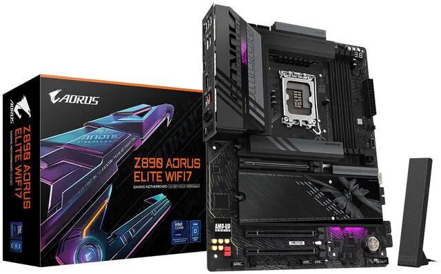 Main image of GIGABYTE Z890 AORUS Elite WIFI7 Intel Core Ultra (Series 2) LGA 1851 Motherboard, ATX, DDR5, 4X M.2, PCIe 5.0, Thunderbolt 4, WIFI7, 2.5GbE LAN, EZ-Latch
