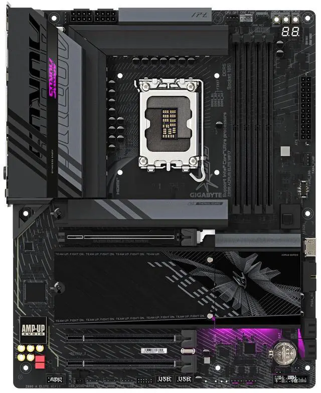 Alt view image 2 of 4 - GIGABYTE Z890 AORUS Elite WIFI7 Intel Core Ultra (Series 2) LGA 1851 Motherboard, ATX, DDR5, 4X M.2, PCIe 5.0, Thunderbolt 4, WIFI7, 2.5GbE LAN, EZ-Latch