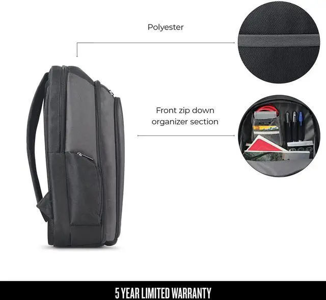 Alt view image 4 of 5 - Solo New York Metropolitan 16 Inch Laptop Backpack with Removable Sleeve, Black/Grey