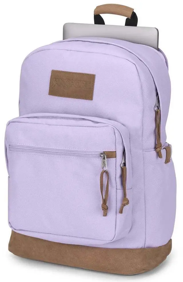 Alt view image 5 of 5 - JanSport Right Pack Premium Backpack - Durable Daypack with Padded 15" Laptop Sleeve, Spacious Main Compartment & Integrated Water Bottle Pocket, Pastel Lilac