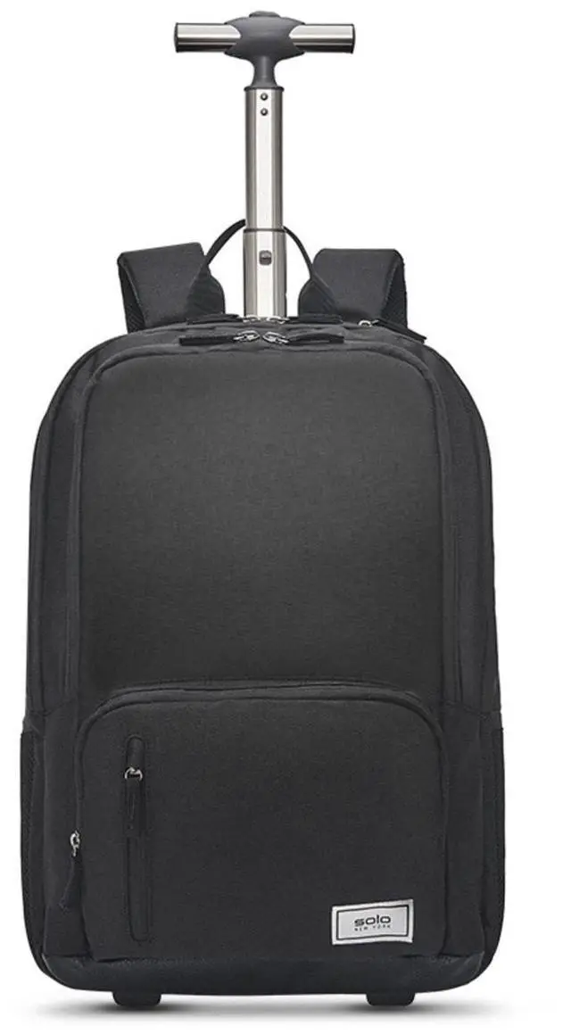 Alt view image 2 of 5 - Solo New York Bleeker Rolling Backpack, Black - Made from Recycled Materials, Fits up to 15.6" Laptop