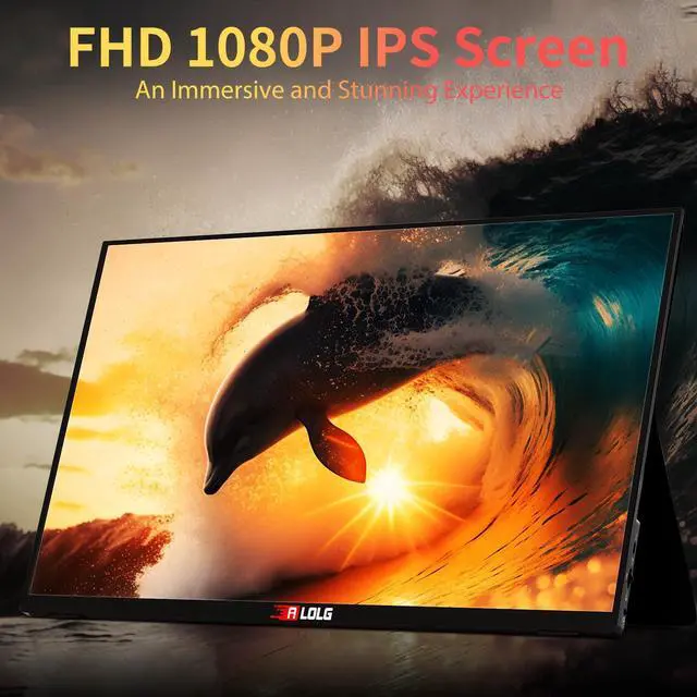 Alt view image 3 of 5 - 15.6''Portable Monitor for latop ,2K FHD 60HZ Laptop Monitor Screen,USB-C and HDMI Inputs, Ultra-Slim IPS Panel with HDR and Premium Smart Cover & Speakers for Laptop,PC,Phone,PS4/5,Switch,Mac,Xbox