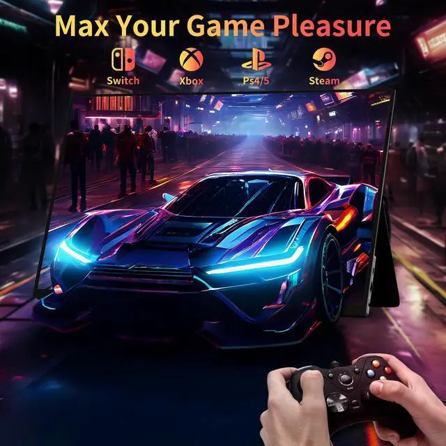 Alt view image 5 of 5 - 15.6''Portable Monitor for latop ,2K FHD 60HZ Laptop Monitor Screen,USB-C and HDMI Inputs, Ultra-Slim IPS Panel with HDR and Premium Smart Cover & Speakers for Laptop,PC,Phone,PS4/5,Switch,Mac,Xbox