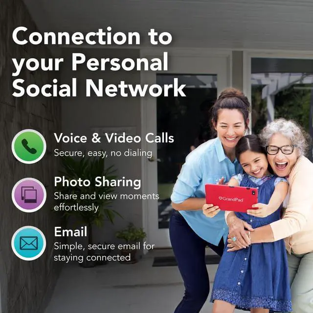 Alt view image 4 of 5 - GrandPad Easy to Use Tablet & Phone for Seniors [Locked - Not Compatible with Other Wireless Carriers - Requires a Plan]