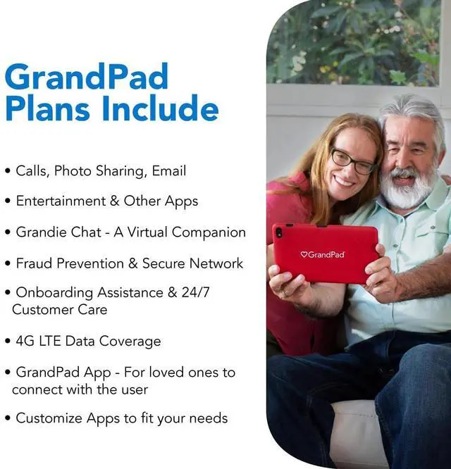 Alt view image 3 of 5 - GrandPad Easy to Use Tablet & Phone for Seniors [Locked - Not Compatible with Other Wireless Carriers - Requires a Plan]