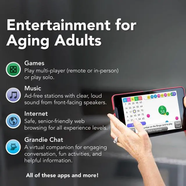 Alt view image 5 of 5 - GrandPad Easy to Use Tablet & Phone for Seniors [Locked - Not Compatible with Other Wireless Carriers - Requires a Plan]
