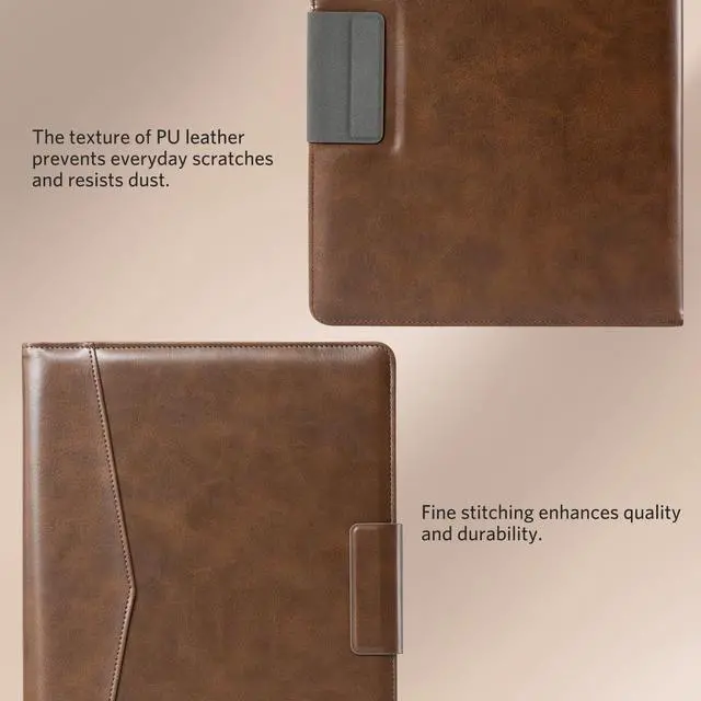 Alt view image 5 of 5 - CoBak Premium PU Leather Case for Remarkable Paper Pro 11.8" (2024) - Slim Magnetic Back Cover with Auto Sleep/Wake, Folder Design, Magnetic Pen Holder Strap, Brown Leather