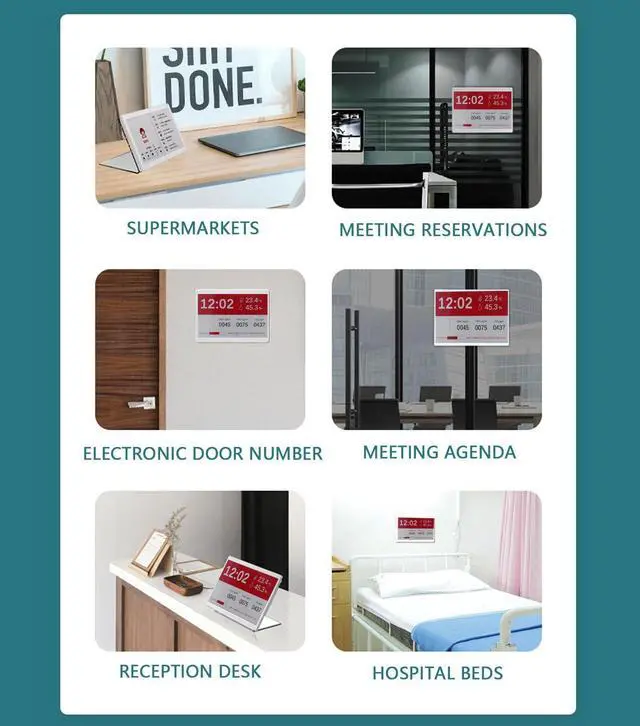 Alt view image 5 of 5 - 7.5inch E Paper Display, Cordless Bluetooth EInk Screen 3 Color, Edit by APP, Built in 4000mAh Battery, E Ink Display Suitable for Offices Libraries Warehouses Supermarkets