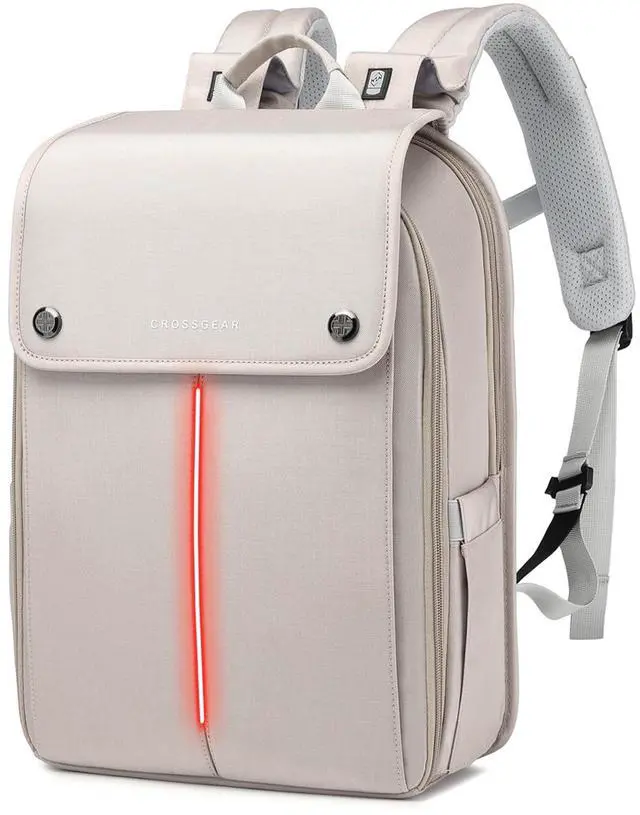Main image of CROSSGEAR Smart Casual Laptop Backpack Led Reflective Travel Backpack Three-Speed Adjustment Expandable Carry-On Laptop Bag for Cycling Work and Daily Use,for Women,Lotus Pink