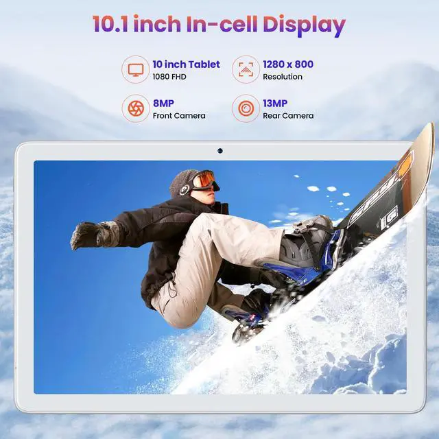 Alt view image 5 of 5 - DOMATON Tablet with Keyboard,2025 Android Tablets 14GB+128GB+1TB Expand, 10.1 Inch Tablet Octa-Core 2-in-1 Tablets with Incell Screen,5G WiFi & 4G LTE,7000 mAh,Face Unlock,Mouse,Case