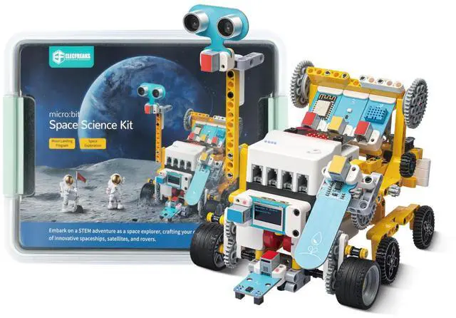 Main image of ELECFREAKS Micro:bit Space Kit with Nezha v2 Expansion Board 8+ Space Learning Projects,microbit Starter Planet X Sensors Kit with Closed Loop Motor(Without Micro:bit)