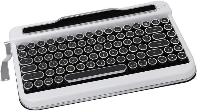 Main image of Penna Bluetooth Keyboard with Black Chrome Keycap(US Language) (Switch-Cherry Mx Blue, Pure White)