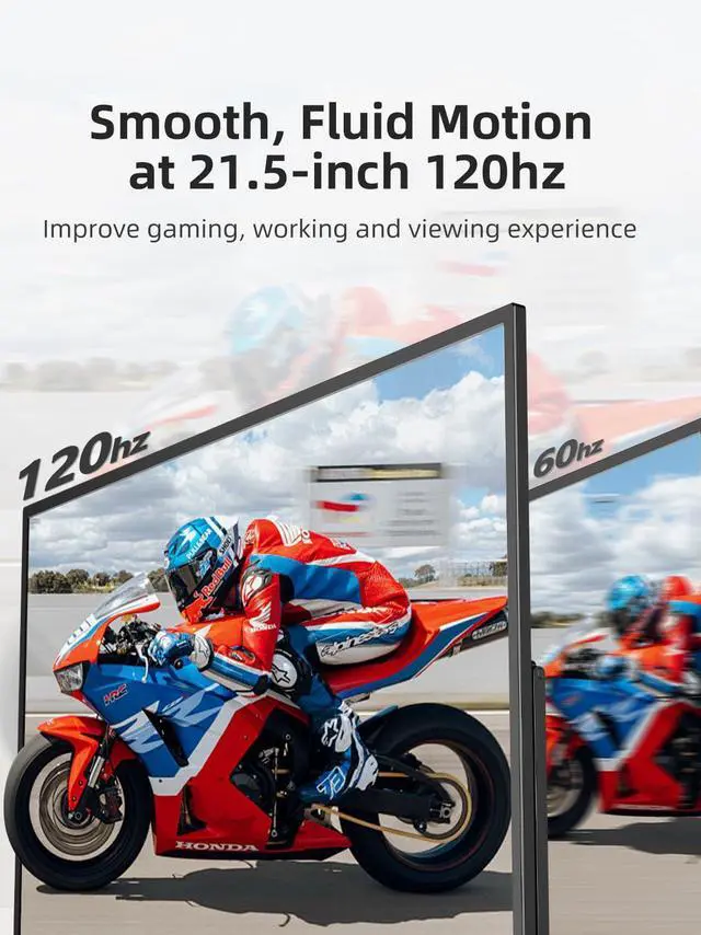 Alt view image 3 of 5 - EPORMOT Portable Monitor 21.5 inch 120hz for Laptop, FHD 1080P Portable Gaming Monitor w/VESA Kickstand HDR Speakers USB C Mini HDMI for Phones PC Gaming Devices, Travel Second Screen for Business