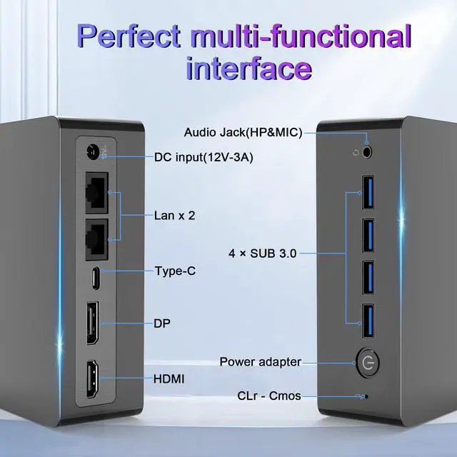 Alt view image 3 of 5 - FEONAL Mini PC, 8GB RAM, 256GB Storage, Windows 11 Pro